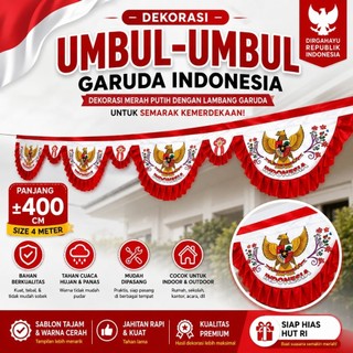 BENDERA BEKROUND GARUDA MERAH PUTIH HUT RI