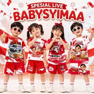 BABYSYIMAA - SPESIAL LIVE SETELAN ANAK EMBEGE | Set Anak MBG Viral Kekinian | Bahan Adem Baju Printing SNI