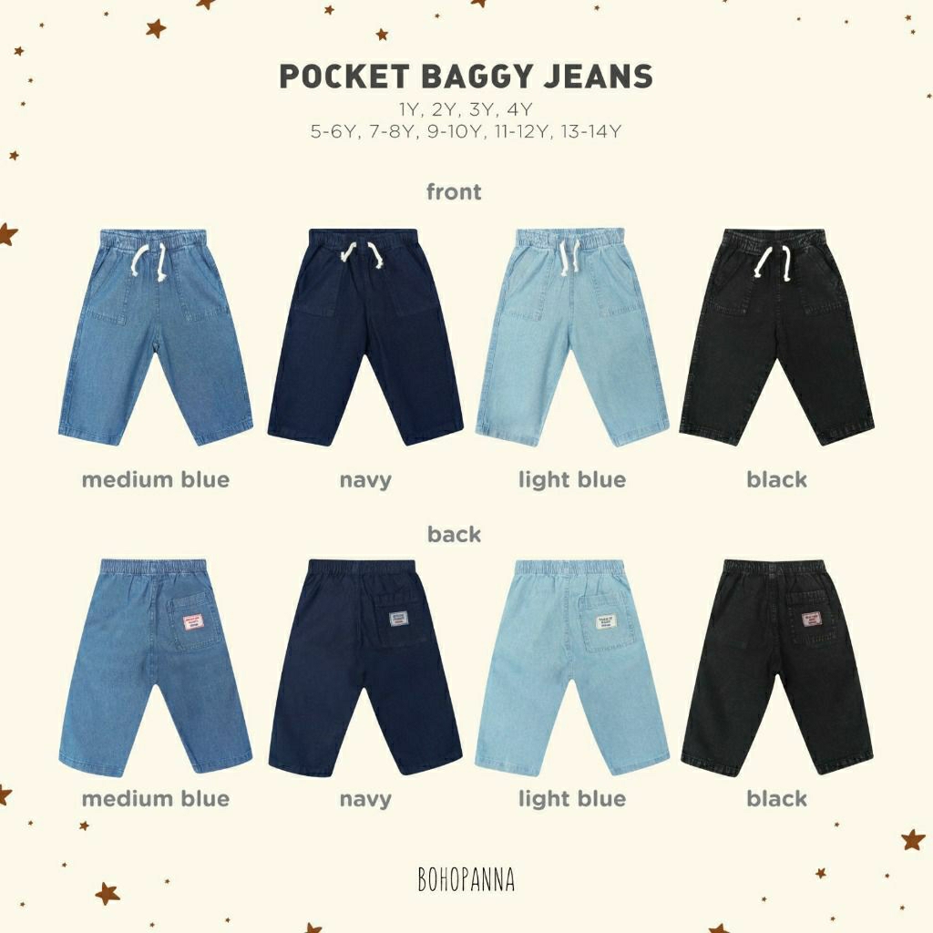 BOHOPNA - POCKET BAGGY JEANS - CHILDRENS PANTS