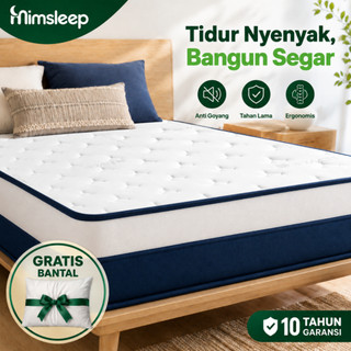 Free Bantal Kasur Matras Springbed Tebal 30cm/26cm Memory Foam Ice Silk Pegas Pocket Independen Anti Tungau Dingin Awet Tahan Lama