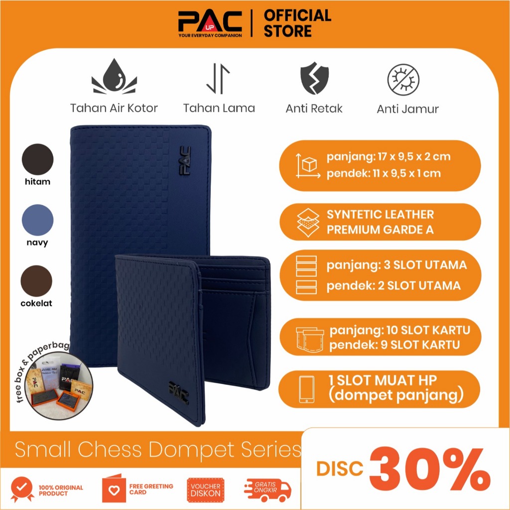 PAC UP SMALL CHESS Series Mens CHESS Pattern Bifold Wallet DP33130