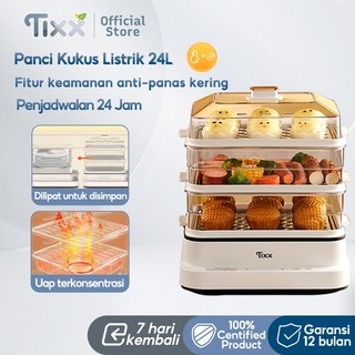 TIXX Panci Listrik  24L Multicooker Listrik Low Watt 800W  Electric Steamer Mengukus Telur Mengukus Ikan