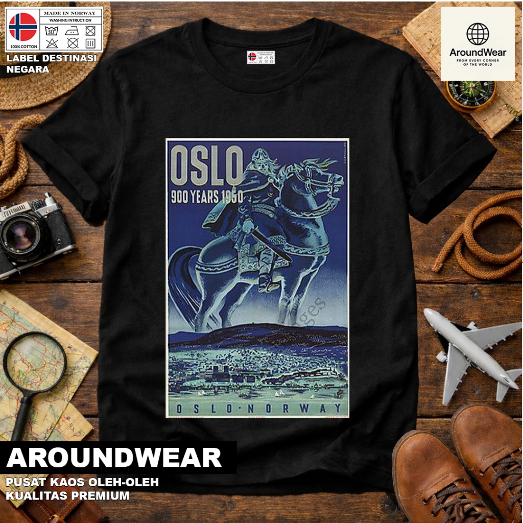 เสื้อยืด NORWAY 61 SOUVENIR พร้อมแท็ก NATIONAL จาก NORWAY COTTON 30S ของขวัญพรีเมี่ยม SOUVENIR