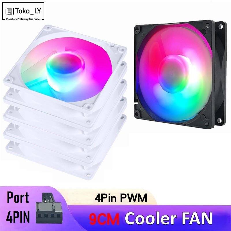 FAN CASING RGB 9CM / FAN COOLER CASE GAMING PC 9CM - 4 PIN PWM