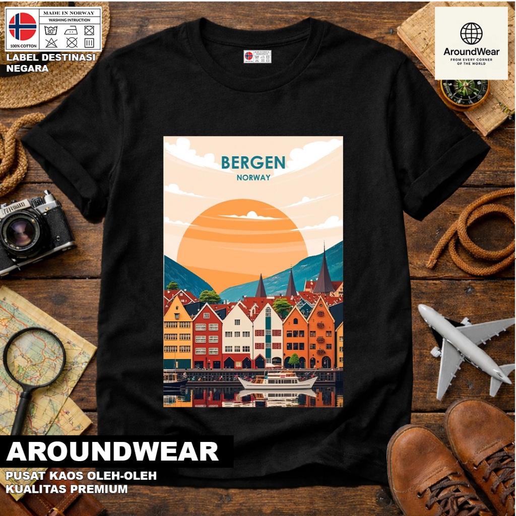 เสื้อยืด NORWAY 82 SOUVENIR พร้อมแท็ก NATIONAL จาก NORWAY COTTON 30S ของขวัญพรีเมี่ยม SOUVENIR