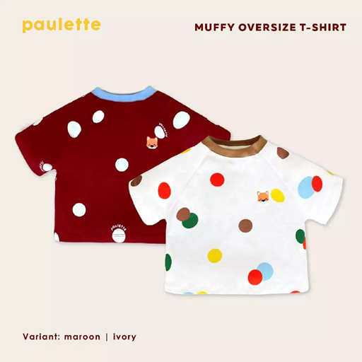 Giggles - เสื้อยืดโอเวอร์ไซส์ Muffy | Paulette Kids (เสื้อเด็กผู้หญิง)
