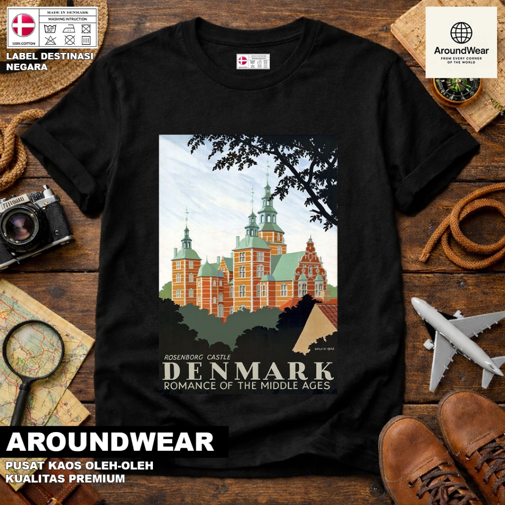เสื้อยืด DENMARK 14 SOUVENIR พร้อมแท็ก ASAL DENMARK 6 PREMIUM SOUVENIR MATERIAL GIFT