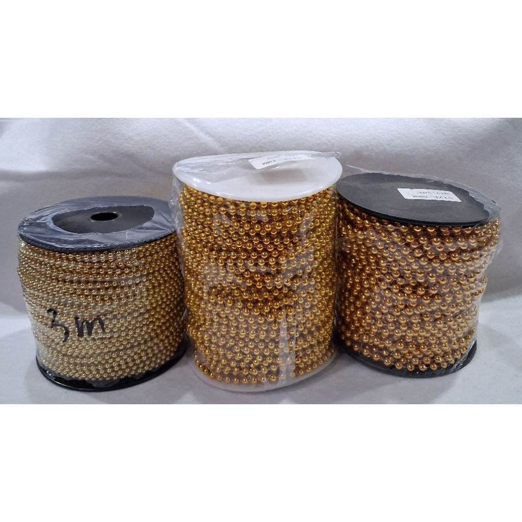 (2 เมตร) GOLD PEPPER PEARL METER / GOLD PEPPER BEAD 3MM, 4MM, 5MM