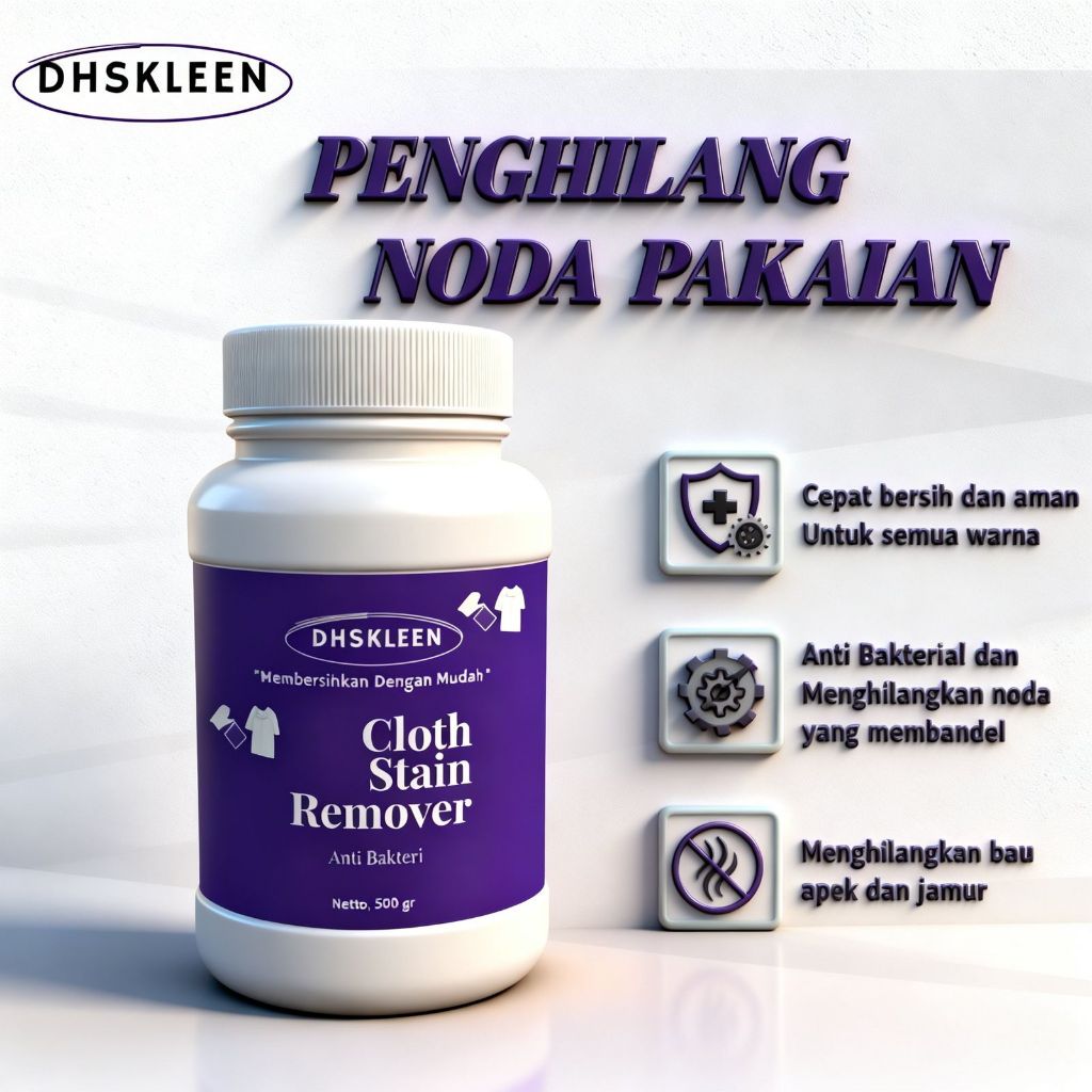 DHSKLEEN CLOTHES STAIN CLEANER 1000 GRAM - Clothes Yellow Stain Remover OxyAsh Clothes Stain Remover