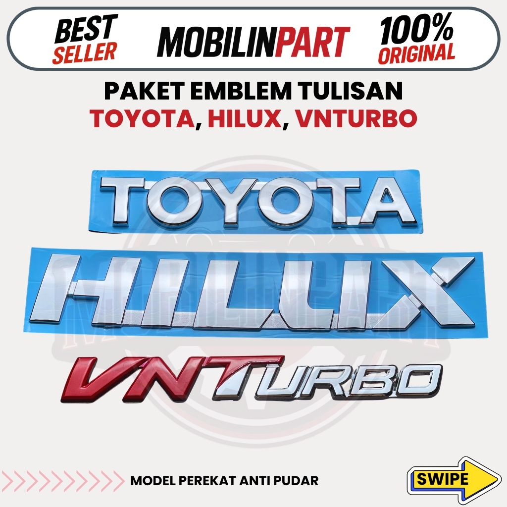 แพ็คเกจสัญลักษณ์โลโก้ TOYOTA HILUX VNTurbo สําหรับท้ายรถ