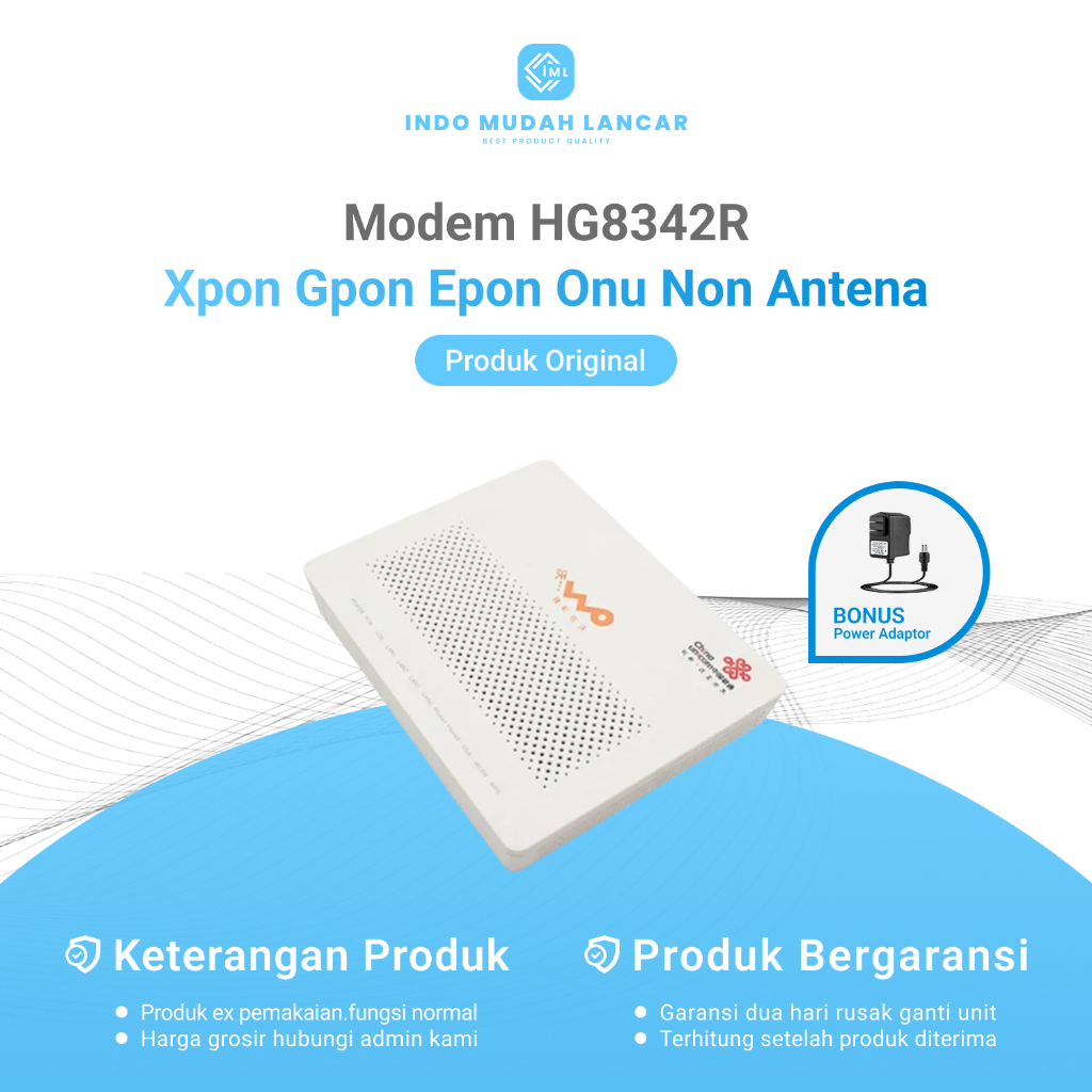 Huawei Echolife HG8342R Xpon Gpon Epon Onu Non WiFi Non Antenna ใช้อะแดปเตอร์โบนัสดั้งเดิม