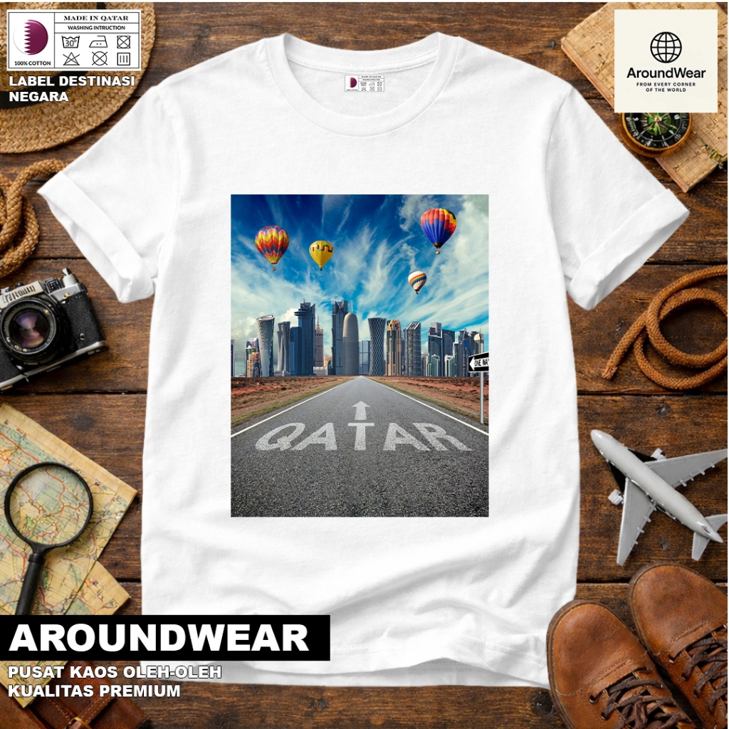 QATAR 18 SOUVENIR เสื้อยืด WITH NATIONAL TAG QATAR COTTON 30S PREMIUM GIFT SOUVENIR
