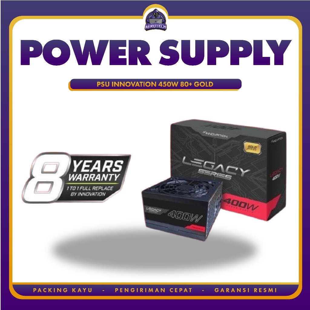 PSU Innovation 400W / 450W 80+ GOLD (รับประกัน 8 ปี เปลี่ยนใหม่)
