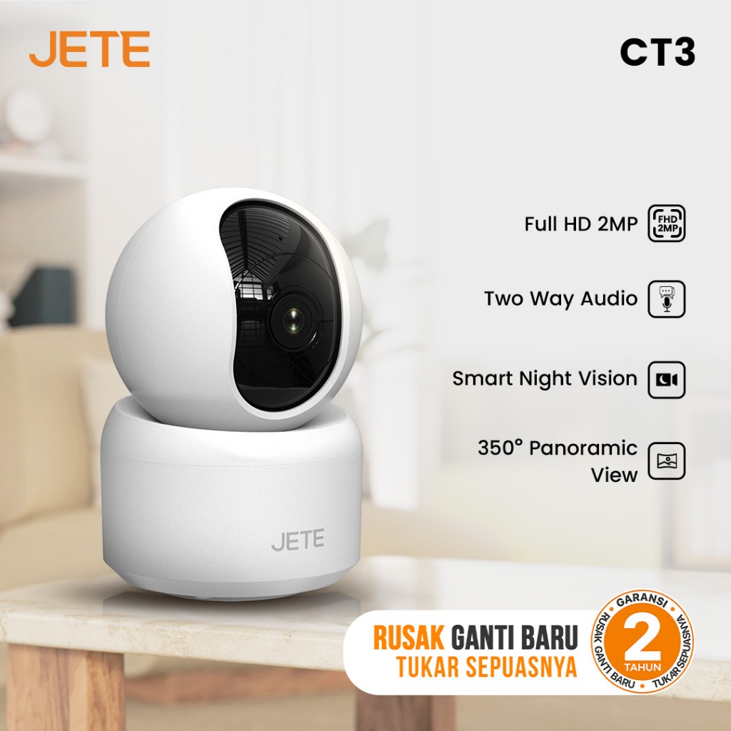 JETE CT3 กล้องวงจรปิดภายในอาคาร 2MP พร้อมกล้อง Night Vision