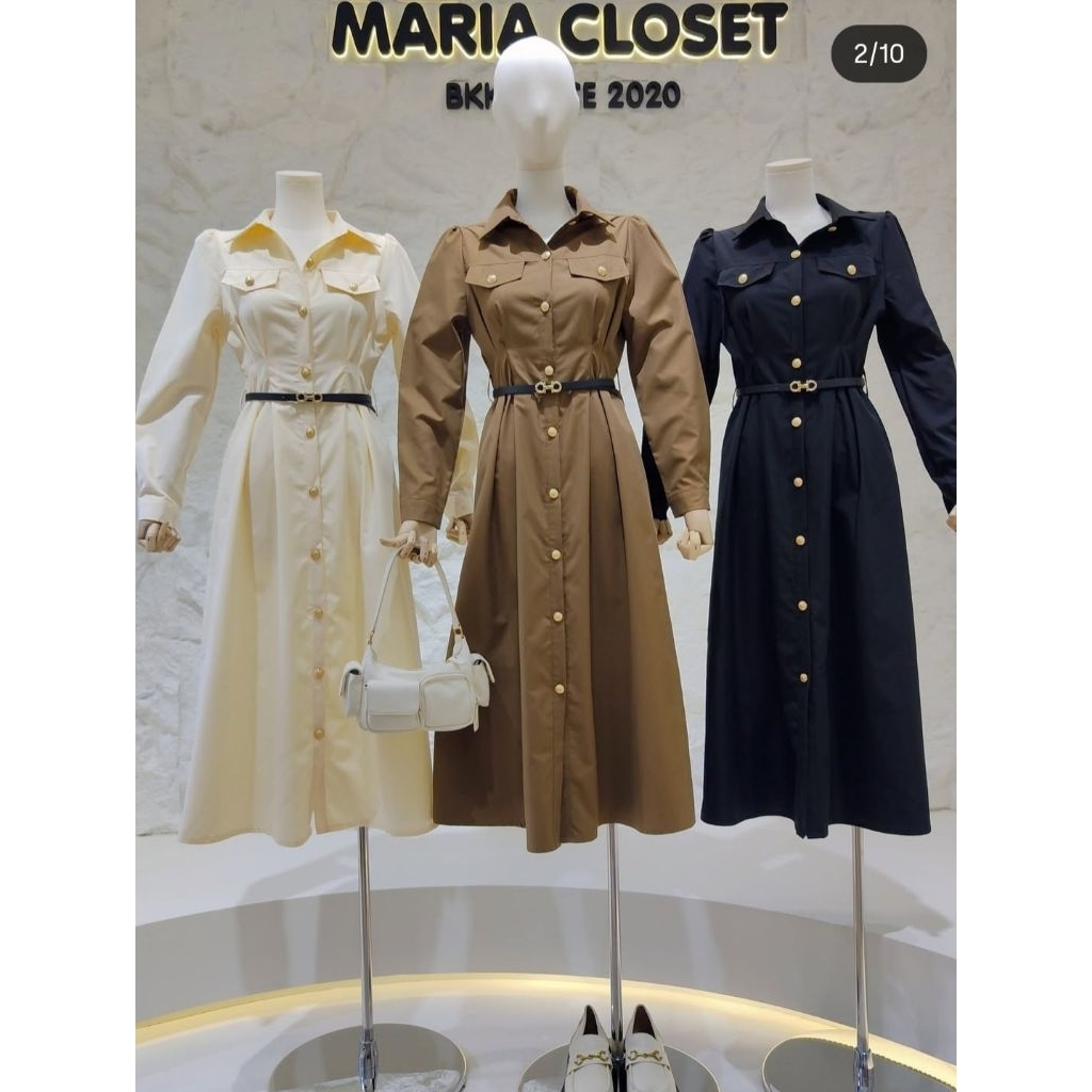 Maria Closet Ivory ชุดเดรสแขนยาว
