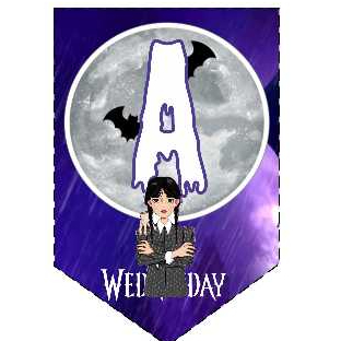BUNTING FLAG / BANNER FLAG BIRTHDAY (SINGLE) CUSTOM CHARACTER WEDNESDAY-Y