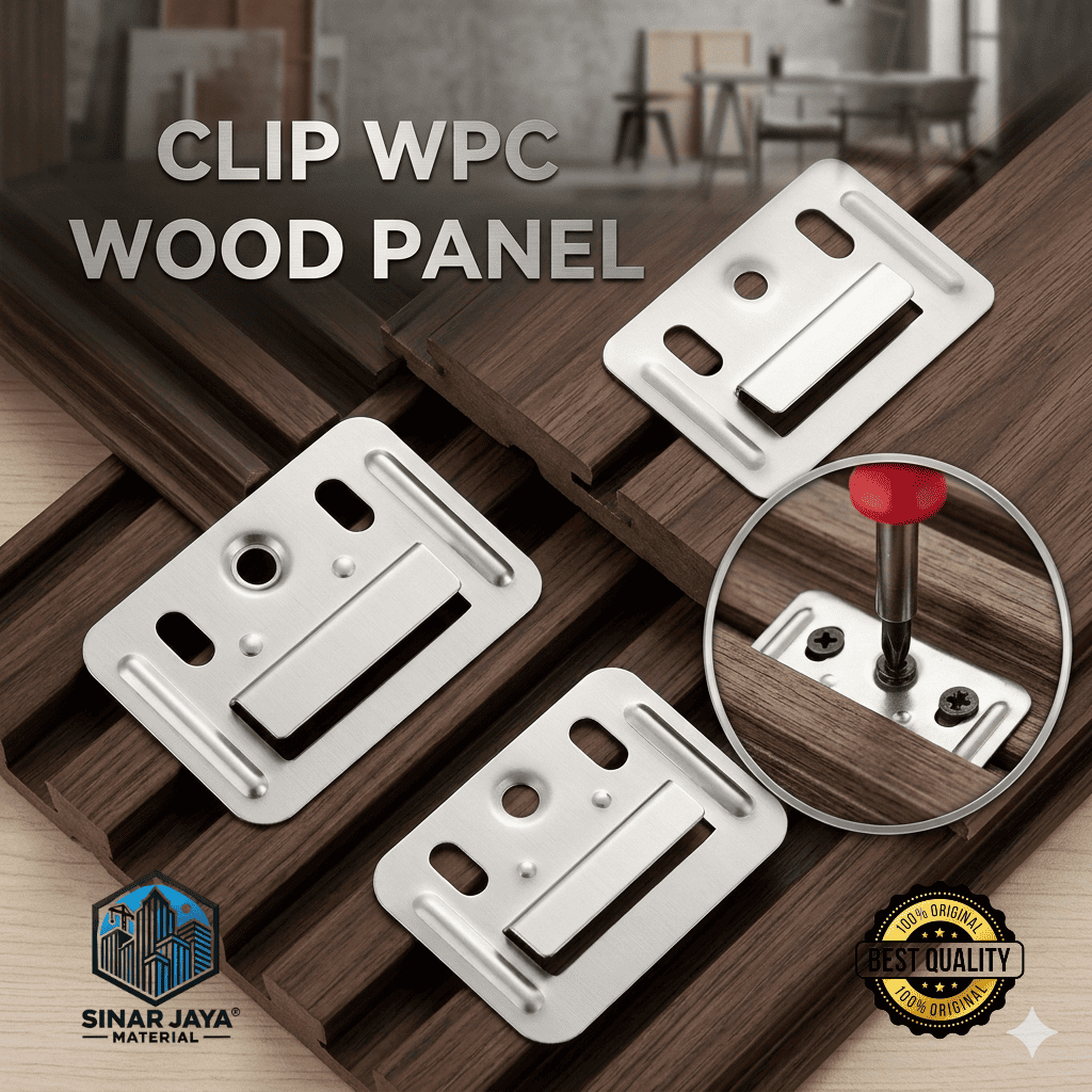 KLIP WPC WALL PANEL | CLIP PLAT BESI STAINLESS ANTI KARAT | BUCKLE BRACKET/JEPITAN UNTUK WALLBOARD