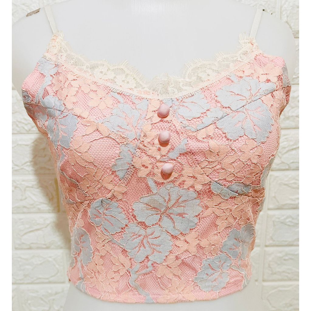 PASTEL BRUCADE CROP TANKTOP