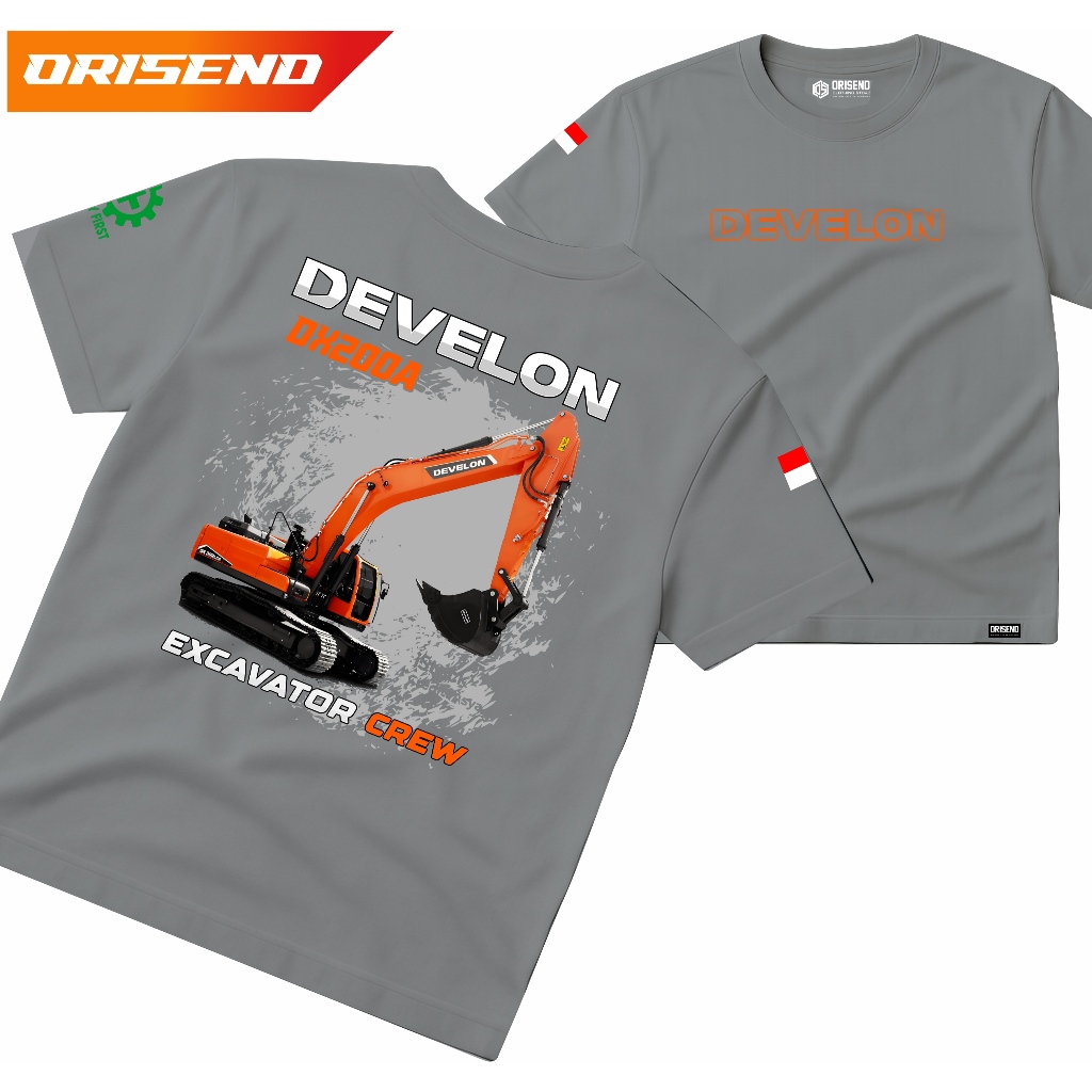 เสื้อยืด Orisend Exavator Develon Dx200A ผลิตในผ้าฝ้าย Combad MATERIAL