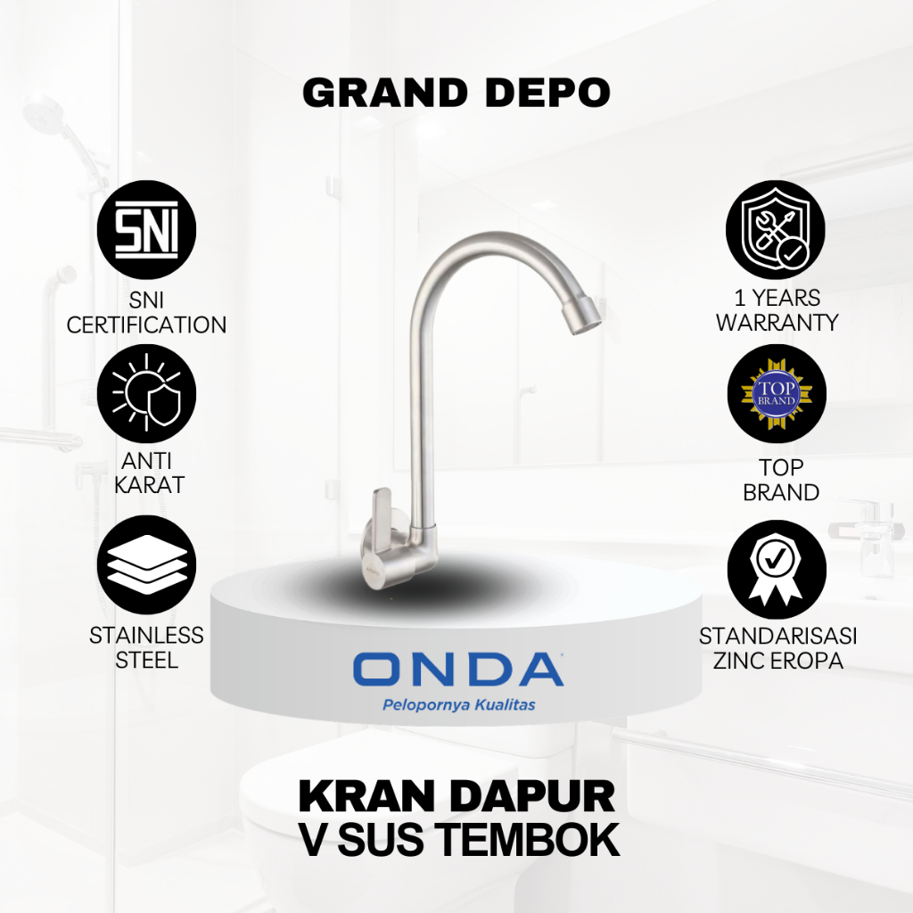 Onda ก๊อกน้ําห้องครัว V SUS Wall 1/2" / ก๊อกน้ําห้องครัว Onda / ก๊อกน้ํา Onda