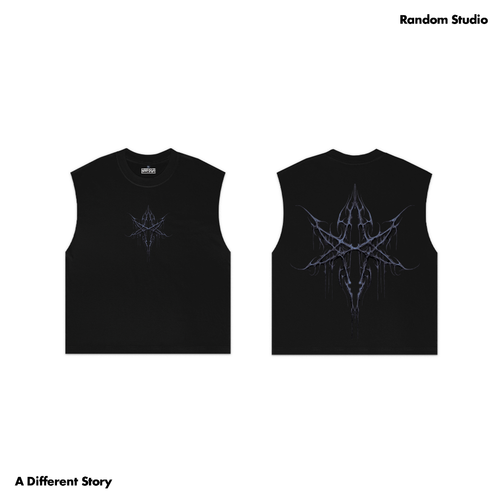 Random Studio Boxy เสื้อกล้าม Supersoft 24s Bring Me The Horizon Neo Tribal Logo สีดํา