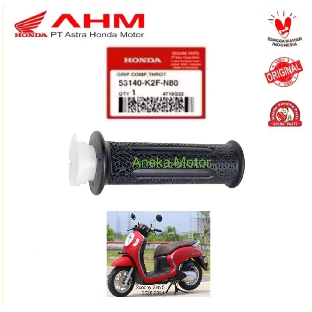 53140 53166 K2F N80 AMM Handgrip ปลอกแก๊ส Hanfat Honda Scoopy eSP K2F Original Honda AHM