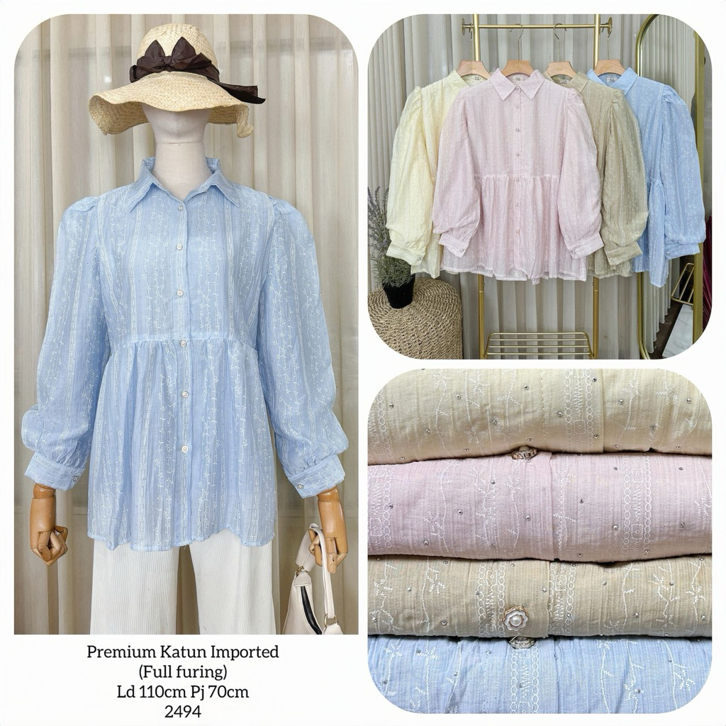 เสื้อเบลาส์ผู้หญิง เจ้าหญิงเลื่อม ylc เรืองแสง 2494