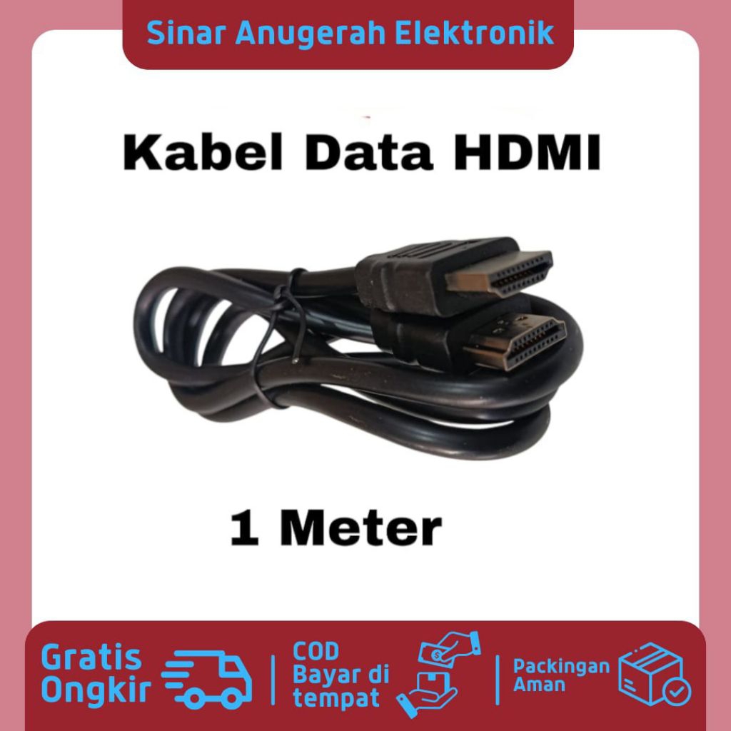 สาย HDMI เป็น HDMI ความยาวสาย 1 เมตร สาย HDMI เป็น HDMI สีดํา