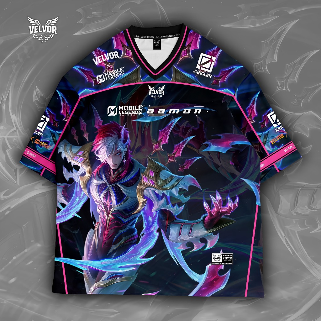 VELVOR PREMIUM OVERSIZE JERSEY - KIDS & ADULTS JERSEY - MOBILE LEGEND AAMON JERSEY - FULL PRINT JERS