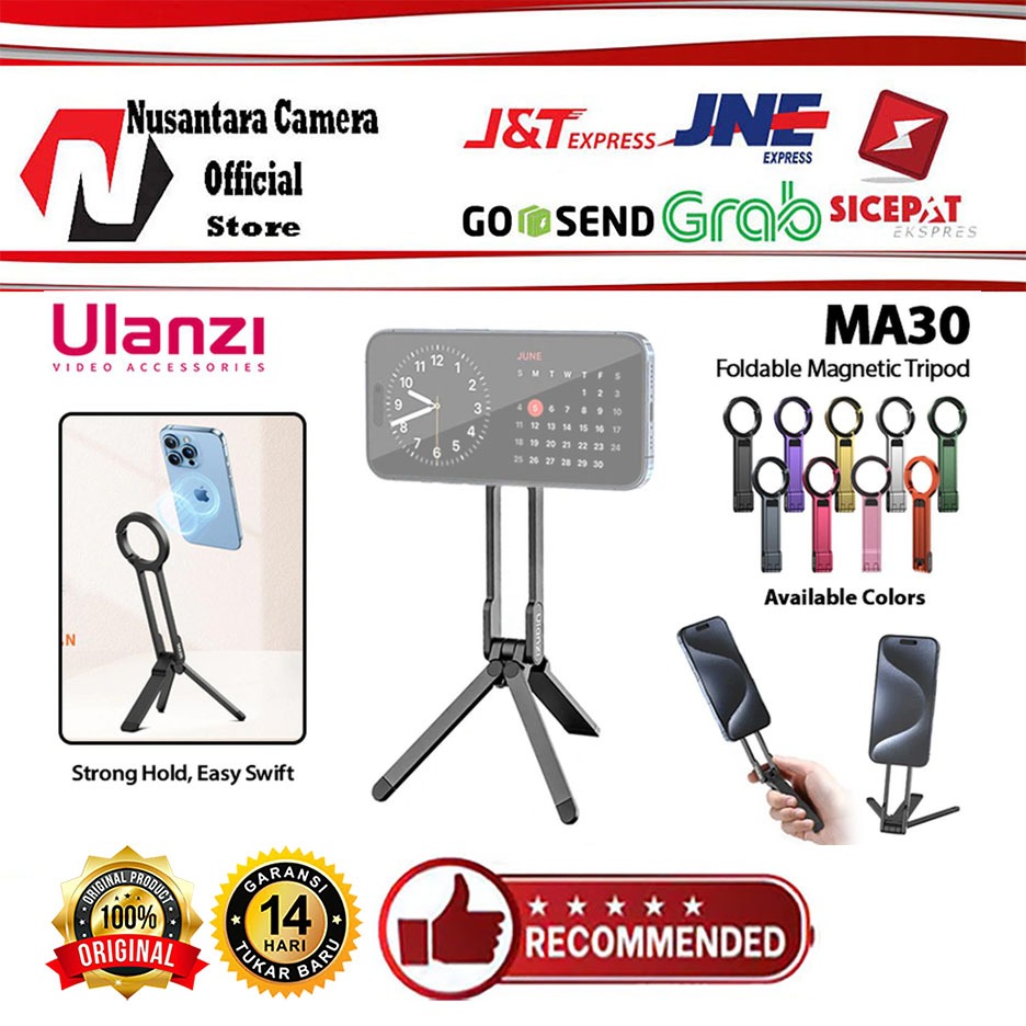Ulanzi MA30 Carabiner-Mount Phoneขาตั้งกล้องแม่เหล็กSafe Miniขาตั้งกล้องHP Ulanzi MA 30 ขาตั้งโทรศัพ