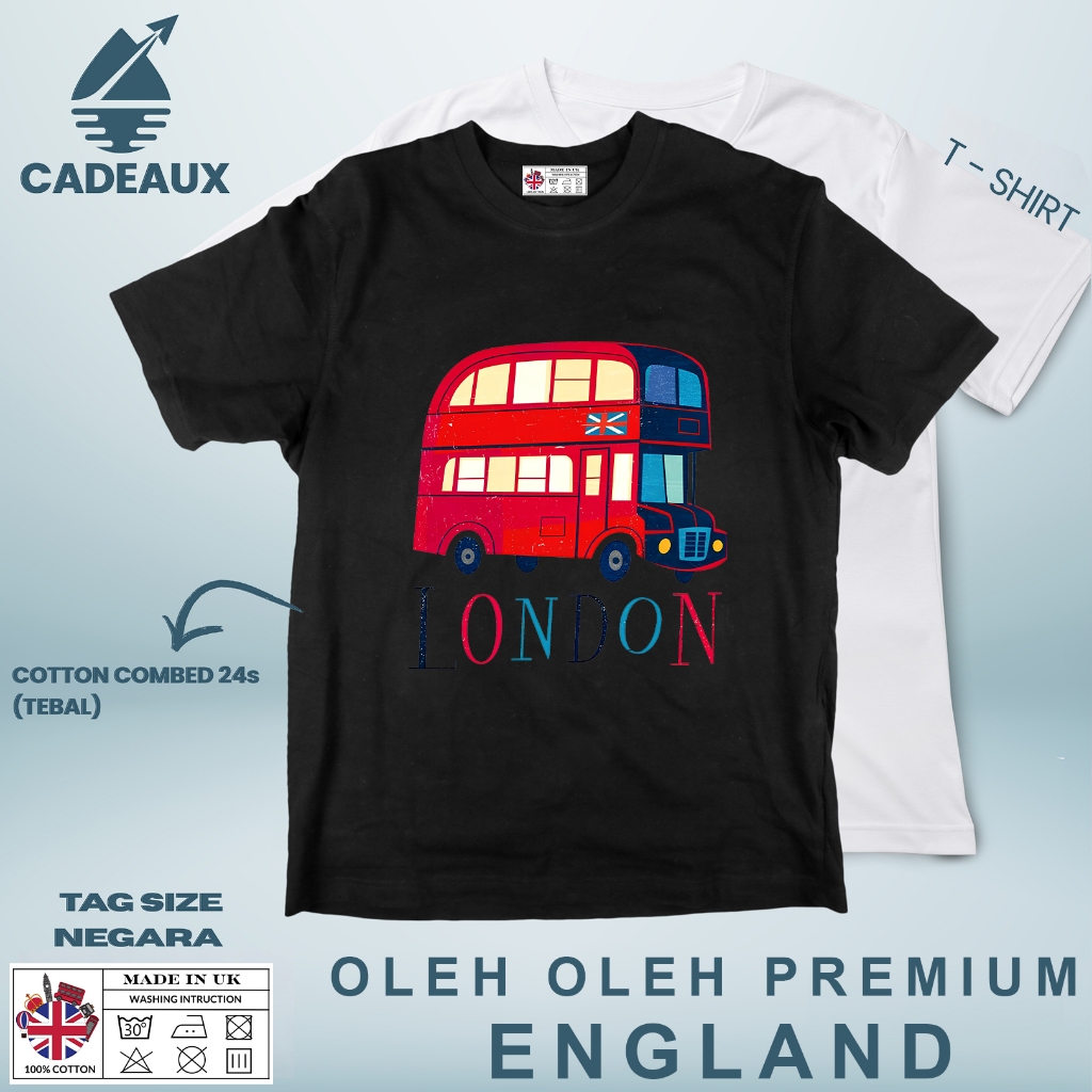 ENGLAND 21 เสื้อยืด SOUVENIR ที่มีแท็กที่ตรงกันของ ASAL INGRRIS Cotton Combed 24s SOUVENIR ของขวัญพร