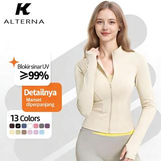 Alterna Jaket Olahraga Anti UV Wanita UPF 50+ Baju Gym Sport Outdoor Sejuk Bernapas Lembut