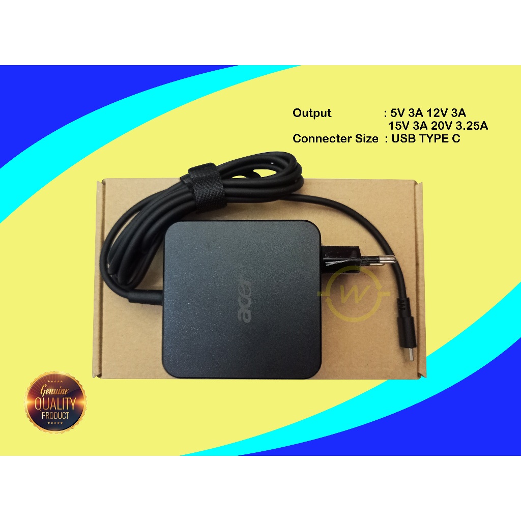 อะแดปเตอร์ชาร์จ Acer Aspire Lite 14 20V 3.25A Type C 65W ดั้งเดิม