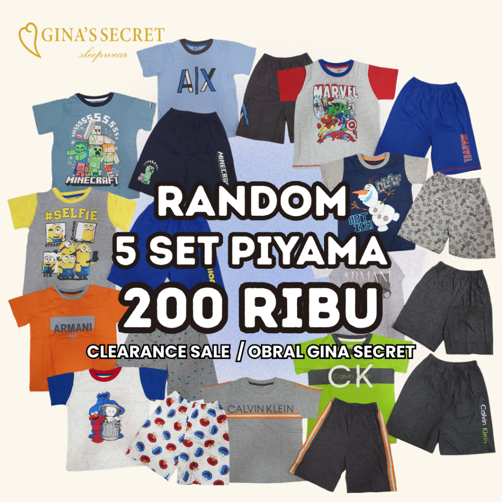 กางเกง/ชุดนอน Top/ชุดนอน Random Motif Men/Women - Clearance Gina Secret Pyjamas