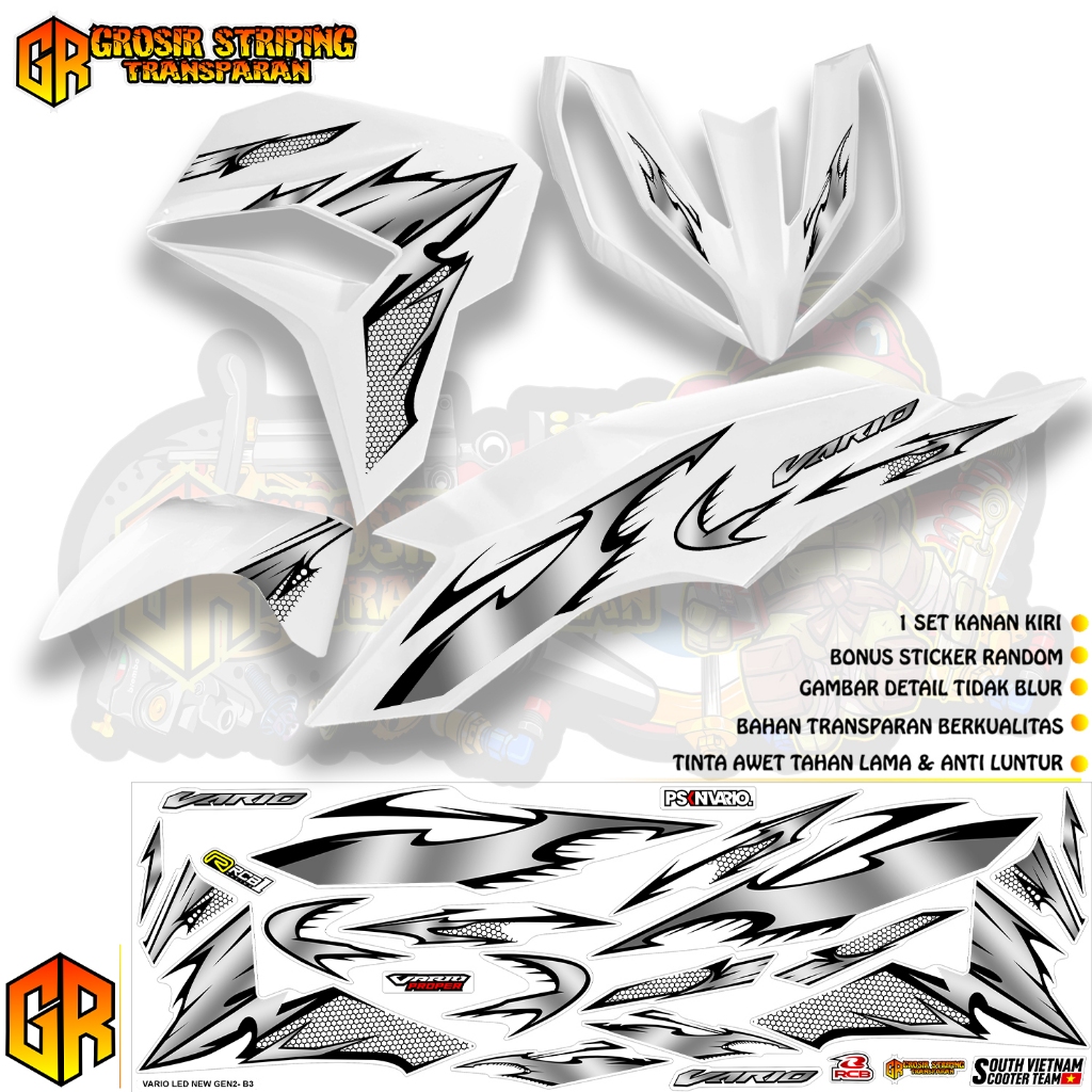 TRANSPARENT STRIPING VARIO 125/150 2023-2026 |HONDA VARIO GEN2 2023-2026 | พรีเมี่ยมคุณภาพชัดเจน | M
