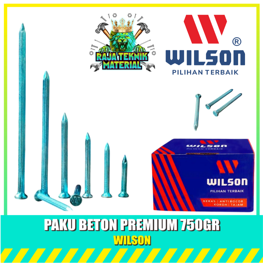 (1 กล่อง) ตะปูคอนกรีต WILSON 750 กรัม 1INCH 1-1/2INCH 1-1/4INCH 2INCH 2-1/2INCH 3INCH 4INCH / ตะปูคอ