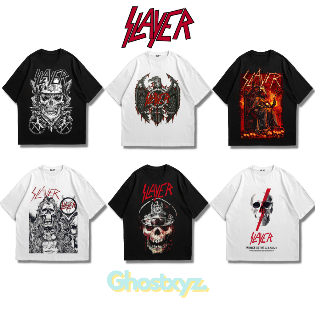Ghostxyz T-Shirt Slayer Black White Oversize Vintage Tee
