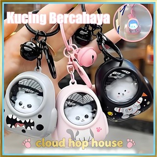 Gantungan Kunci LED Cat Astronot | Lampu Menyala, Bahan Akrilik | untuk Tas/Kunci/Mobil C112