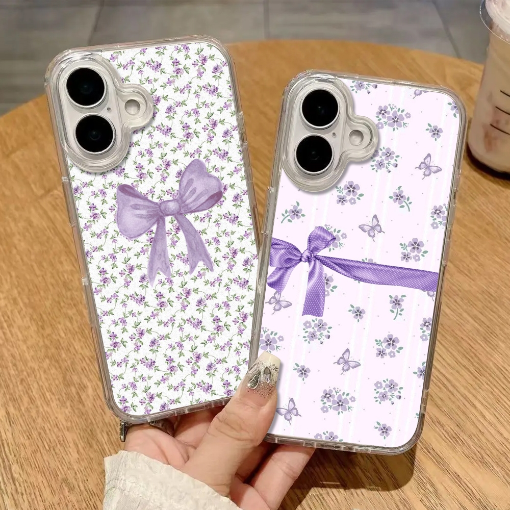 HP UNGU (PT05) เคสใสเคลือบเงาแฟชั่นริบบิ้นสีม่วงใสพร้อมสําหรับโทรศัพท์มือถือประเภท INFINIX NOTE 30 P