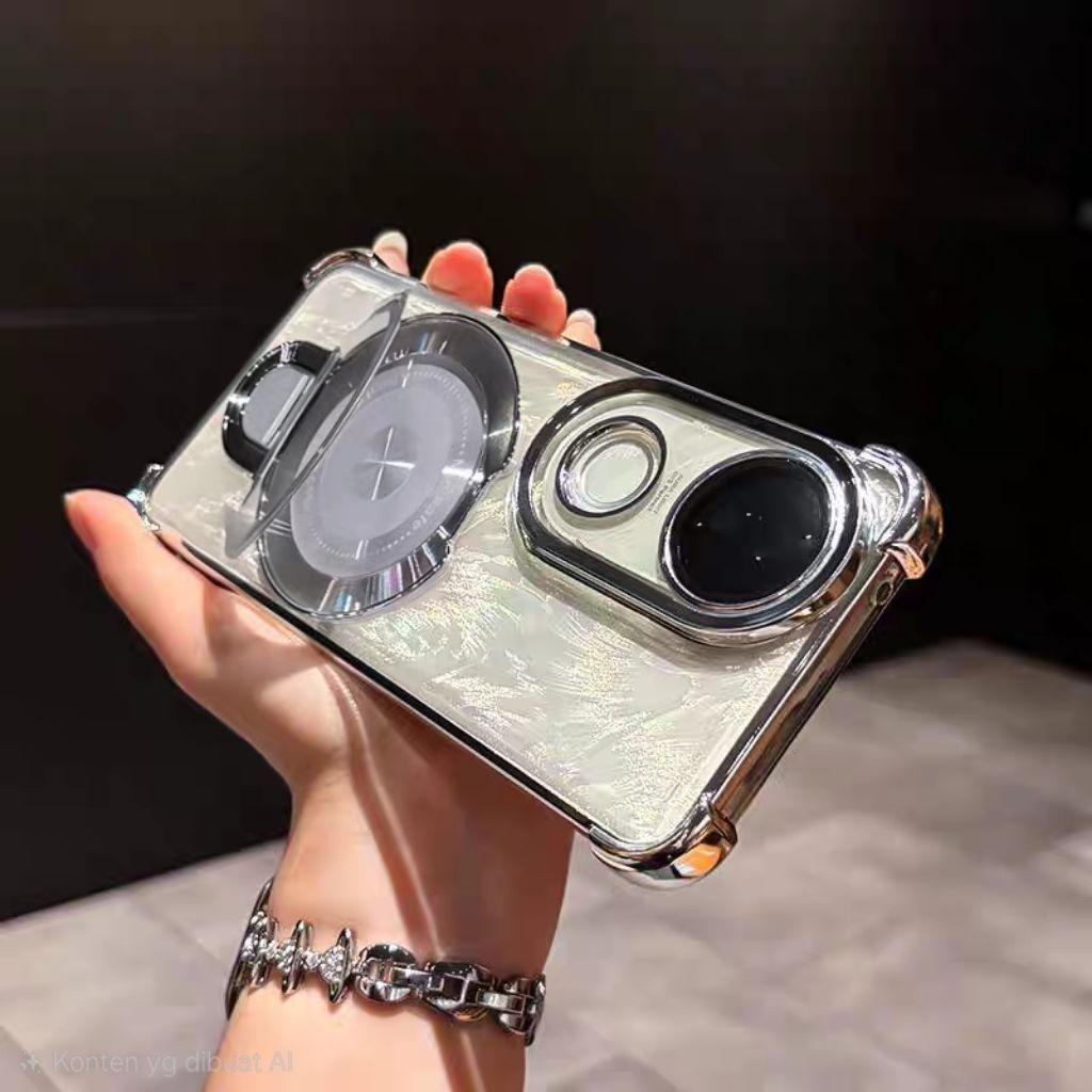 Magsafe เคสใสสําหรับ Vivo V50 ซิลิโคน STANDING IRING holder