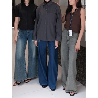 High Waist Wide Jeans Wanita | Oslo Wide Jeans | HULM