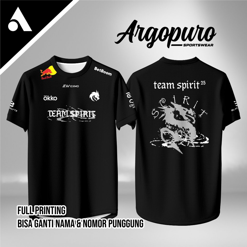 เสื้อแข่ง Team Spirit 2026 เสื้อยืดเกม CSGO Valorant ล่าสุด ฟรี Nickname