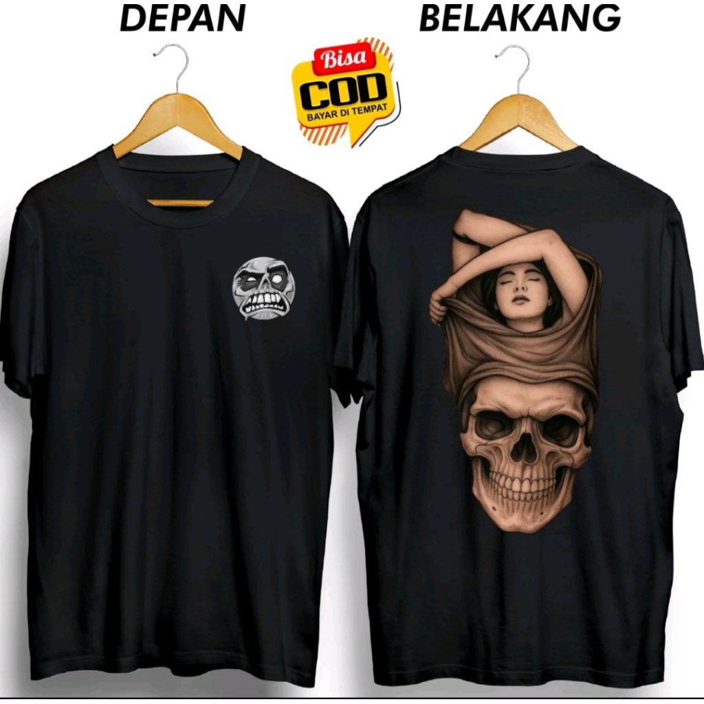 เสื้อยืด VIRAL GHOST DISTRO สําหรับ GIRL HALF SKULL