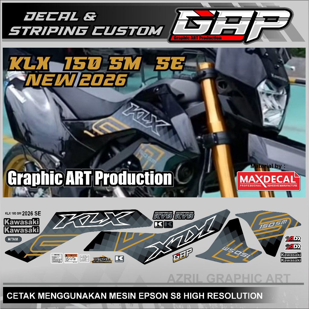 Striping KLX SM SE 2026 แถบใหม่ KLX SUPERMOTO