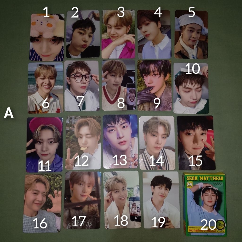 Photocard อย่างเป็นทางการ zb1 seok matthew Zerobaseone