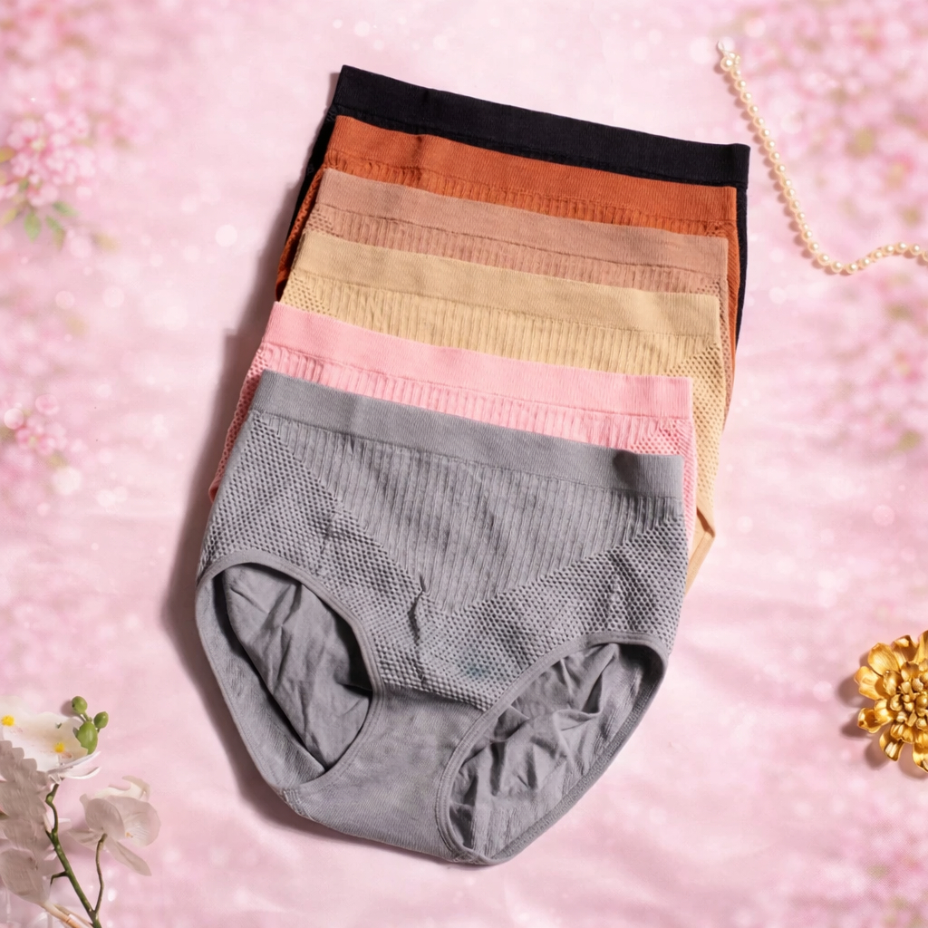 กางเกงผู้หญิง Midi Knit Elastic น้ําหนักเบาสบาย Anti-Hot ดูดซับเหงื่อ W033 - 3 ชิ้น