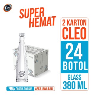 Cleo Air Murni Glass 330 ml Box 12 pcs - Bundling Hemat 2 Karton