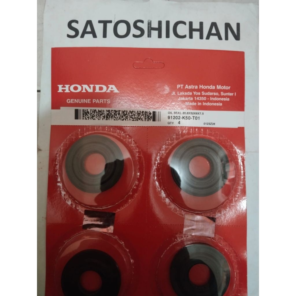 ซีลเพลาข้อเหวี่ยงราคา 1 ชิ้น Beat F1 หยาบ + เรียบ & Vario Carbu 91202-K50-T01 Original AM