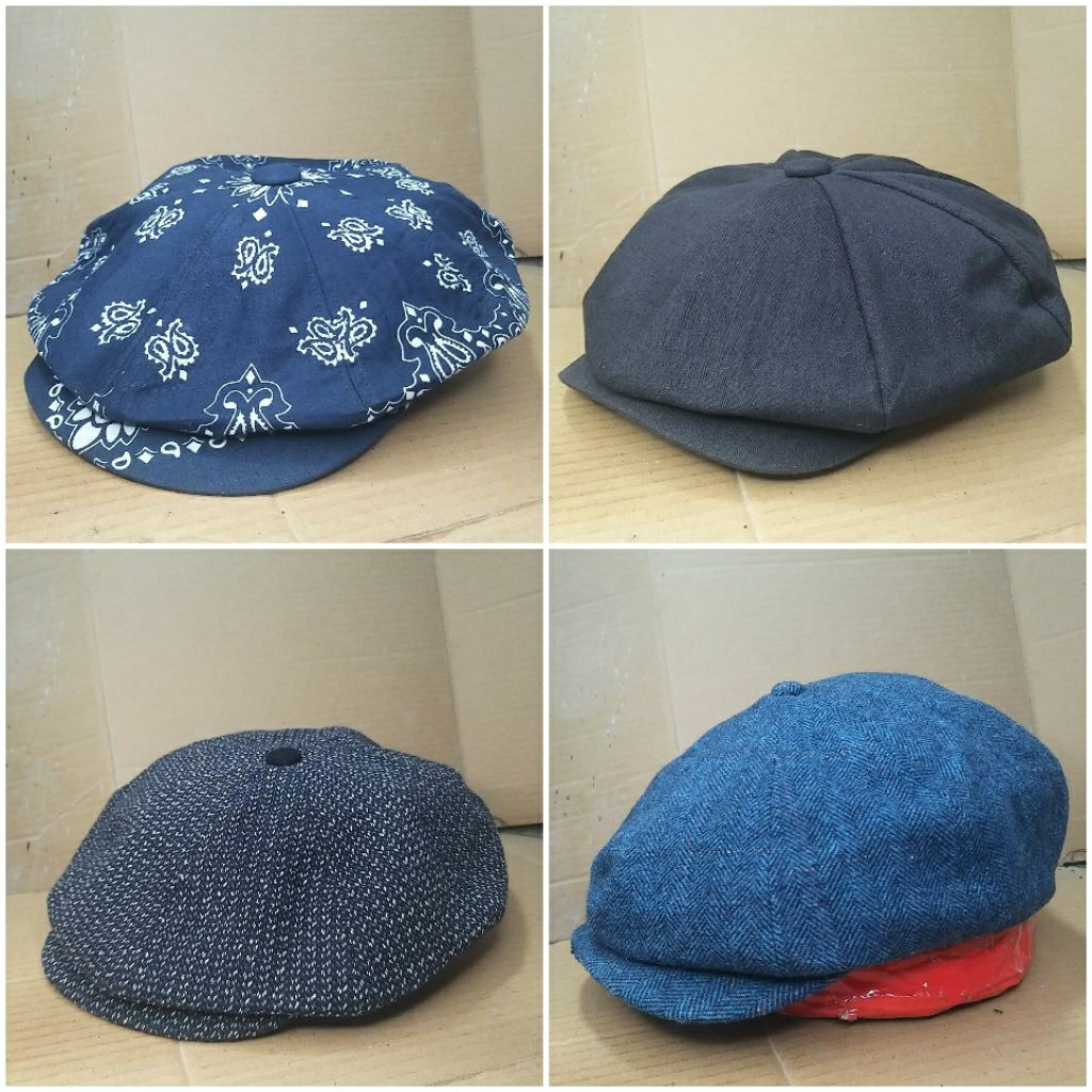 News Boy, Baker Boys, Style Thomas Shelby / Peaky Blinders, หมวกศิลปิน, มีปุ่มบน Visor / Newsboy Dri