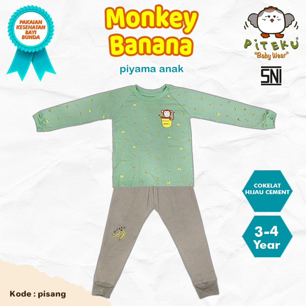 PITEKU - BANANA SLEEPWEAR - PAJAMA SET - CHILDRENS SLEEPWEAR
